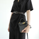 Elegant Black Leather Handbag – Classic Luxury Women’s Tote