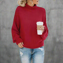 Women’s Loose Knit Pullover Sweater – Casual Fashion Jumper