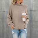 Women’s Loose Knit Pullover Sweater – Casual Fashion Jumper