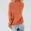 Women’s Loose Knit Pullover Sweater – Casual Fashion Jumper