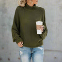 Women’s Loose Knit Pullover Sweater – Casual Fashion Jumper