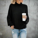 Women’s Loose Knit Pullover Sweater – Casual Fashion Jumper