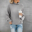 Women’s Loose Knit Pullover Sweater – Casual Fashion Jumper