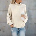 Women’s Loose Knit Pullover Sweater – Casual Fashion Jumper