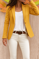 Classic Women's Blazer with Button and Front Pockets
