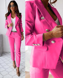 Women’s Double-Breasted Blazer & Trouser – Elegant Suit Style