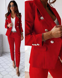 Women’s Double-Breasted Blazer & Trouser – Elegant Suit Style
