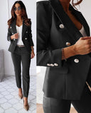 Women’s Double-Breasted Blazer & Trouser – Elegant Suit Style