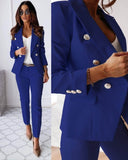 Women’s Double-Breasted Blazer & Trouser – Elegant Suit Style