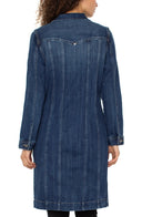 Women’s Long Trucker Jacket – Classic Denim Style