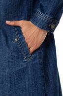 Women’s Long Trucker Jacket – Classic Denim Style
